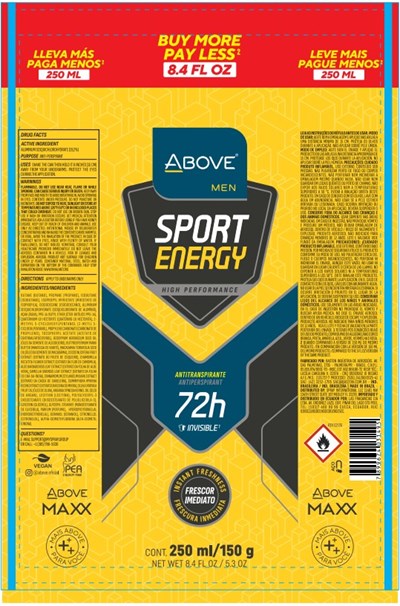Above Cream Original Woman Antiperspirant Deodorant 72h (Above Sport Energy Men 72h Maxx)